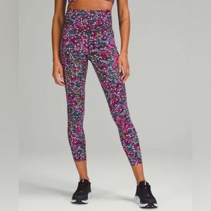 LULULEMON Floral Electric Base Pace High Rise Running Tights Size 18
